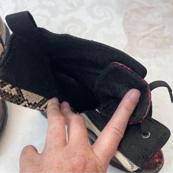 Bamboo snakeskin combat lace up boots 7.5 - Picture 12 of 14